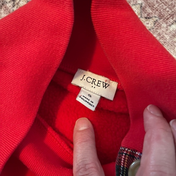 Red button mock neck pullover - Picture 3 of 5